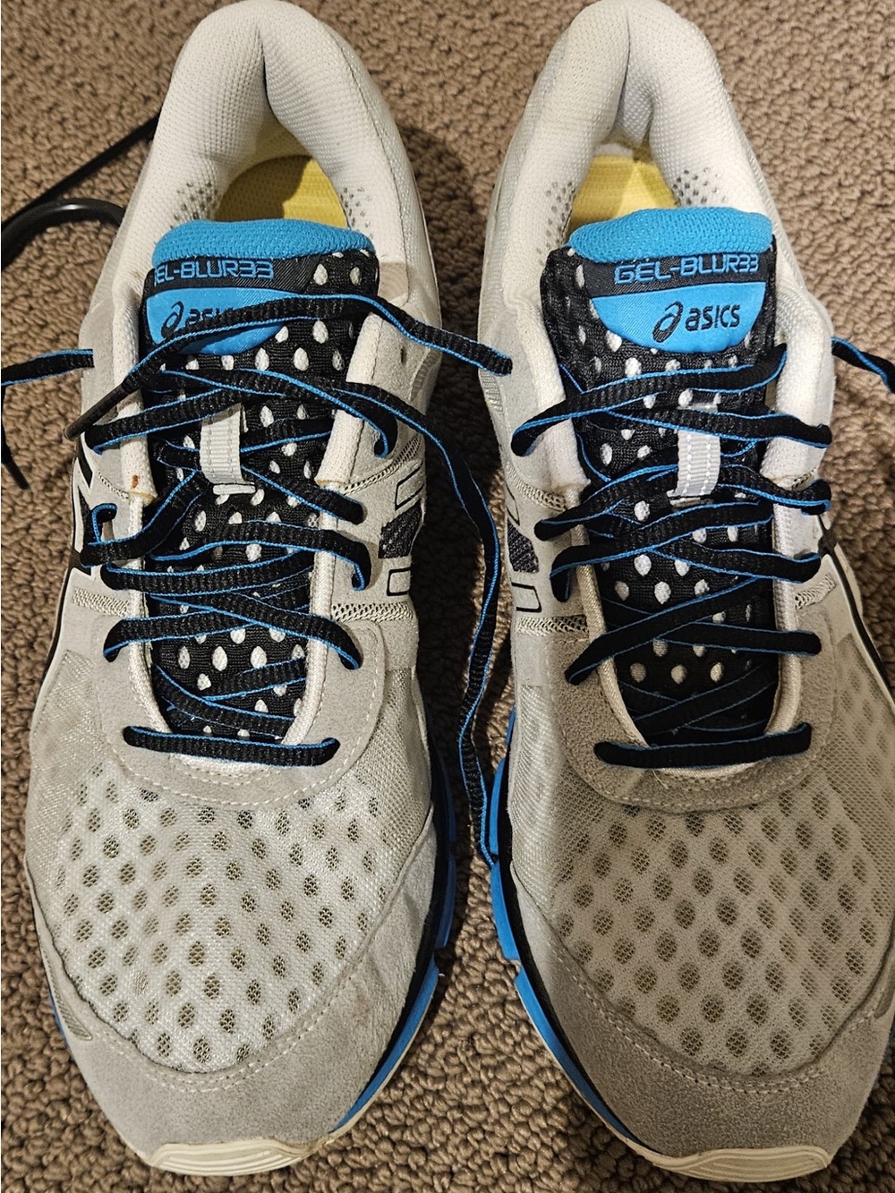 ASICS Men's Athletic Shoes in Light Gray and Blue